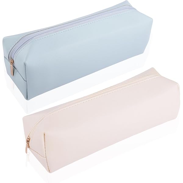 Estuche Organizador De Piel Sintética - Capacidad Grande Para Bolígrafos, Maquillaje, Pinceles Y Más (20.5 X 6 Cm, Varios Colores)