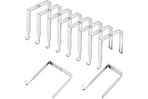 Amylove 8 Pcs Adjustable Cubicle Hanger Universal Partition Metal Cubicle Hooks Door Hanger, Adjusted to Fit Panels with 1 3/8 Inch to 3 1/2 Inch Thickness for Office Whiteboard (Silver)