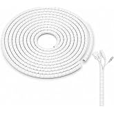 Spiral Kablo Kanalı Kablo D&uuml;zenleyici Toplayıcı 22mm Genişlik 3 Metre Uzunluk Beyaz AL5469