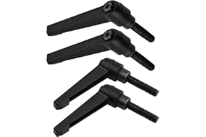 Nivofu 4 Stück Klemmhebel Griff, M8 Verstellbare Klemmhebel aus Kohlenstoffstahl, Befestigungsgriff, Klemmhebel mit Gewindebuchse, Maschinengriffe für Schweißgeräte Druckgeräte, Schwarz (32mm)