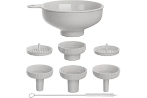 Breiter Mund Küchen Trichter, BALIWELL Lebensmittelqualität Kunststoff-Kochkonservierungstrichter mit 4 Größen Ausläufen(1,1cm-5cm）