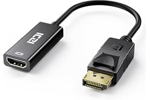 ICZI 4K Adaptateur Displayport vers HDMI, Adaptateur DisplayPort Mâle vers HDMI Femelle avec Audio pour Lenovo, Del l, HP, ASUS et Autres Marques