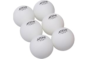 Atemi 3 Estrellas Blanco Lot de 6 balles de ping-Pong à 3 étoiles Professionnelles réglementaires de 40 mm Mixte, Blanc, M