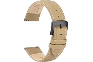 OTTOODY Leather Watch Straps Quick Release, Elegant & Soft Top Grain Genuine Leather Watch Strap for Men Women, 22mm 21mm 20mm 18mm 16mm Replacement Bands for Watch & Smartwatch