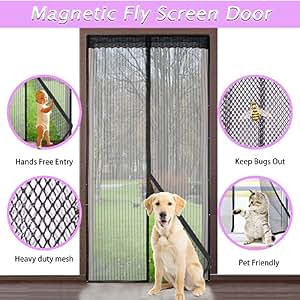Magnetische Hordeur, Heavy Duty Bug Mesh Gordijn Met Krachtige Magneten En Full Frame Magic Tape Insectenbescherming Deur Geen Opening Houd Insecten Buiten Le