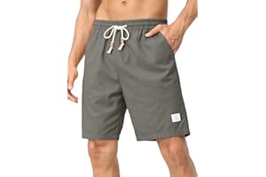 JMIERR Short et Bermudas Homme Pantalon Lin avec Poches été Casual Beach Shorts Cargo Pantacourt