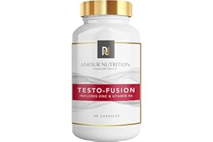 AMOUR NUTRITION Testo- Fusion, High Strength Testosterone Supplement - Testosterone Booster for Men, Supports Testosterone Levels, D Aspartic Acid, Fenugreek, UK Made