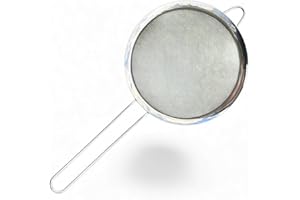 AHASON'S Fine Mesh Sieve Strainer Stainless Steel | Premium Quality 201ss with Strong Sturdy Long Handle | Rust Free Mesh | No Sharp Edges, (20cm)