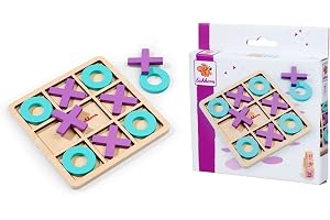 Eichhorn – Games – Tic Tac Toe spel med träram, 10 stenar med olika Färger och former, storlek inkl. ram 13 x 13 cm, av björk