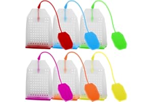 6 Paquete de Infusor de Té de Silicona, FineGood Reutilizable Seguro de Hojas Sueltas Bolsas de té Filtro de filtro Con SEIS Colores