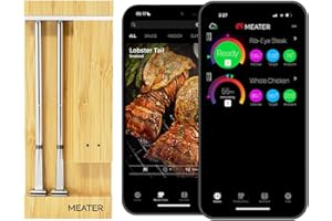 Meater Pro Duo : thermomètre numérique intelligent | Résistance 550 °C | Grande portée | Précision certifiée | BBQ, four, fumoir, friteuse | Plus de 50 recettes