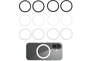 LASUROA 12 Szt. Pierścień Magnetyczny, Mocne Ssanie Naklejki z Metalowym Pierścieniem Bez Magnesu do Magsafe Etui iPhone 16/15/14/13/12/11 Series Bezprzewodowe Ładowanie i Uchwyty na Telefony Samochodowe