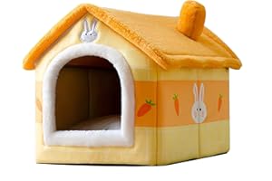 SEOUGEE Cat Cave Bed, Warm Cosy Dog Bed Indoor With Removable Cushion, Comfortable Plush Pet Cat igloo, Washable Foldable Cat Houses with Non-Slip Bottom