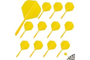 PYROCLASIA Juego de 12 plumas para dardos con cañas estables, accesorios para dardos de fusión, con cañas integradas y plumas fijas, sistema de vuelo combinado (2BA)