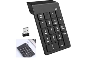 Grosion Wireless Numeric Keypad,18 Key Portable Numpad,2.4GHz Number Pad,Office Calculating Number Pads for Computer Notebook,Compatible with Windows System(Black)