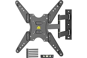 FORGING MOUNT Supporto TV Parete per TV da 26-55 Pollici, Staffa TV con Braccio Girevole Orientare Inclinare, Estendibile di 457mm, Supporto Ultra Resistente 40kg Max VESA 400x400mm