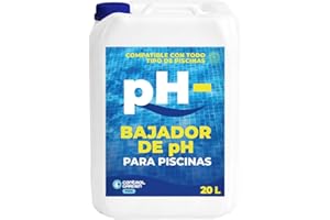 + CONTROL GARDEN CONTROL GARDEN Bajador PH Piscinas 20 L | Reductor pH- Piscina Interior y Exterior | Minorador Líquido - Súper Concentrado | Pool Regulador de Poliester, Liner y Electrólisis Salina (20 L)