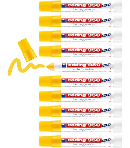 Marcatori A Cera Edding 950 | 10 Pezzi Blu | Punta 10 Mm | Per Superfici Ruvide, Bagnate O Metalliche - Foto 7