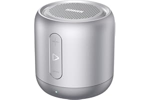 Soundcore mini od Anker, superprzenośny głośnik Bluetooth z 15-godzinnym czasem odtwarzania, zasięgiem Bluetooth 66 stóp, dla użytku na zewnątrz, w podróży, w domu (Srebrny)
