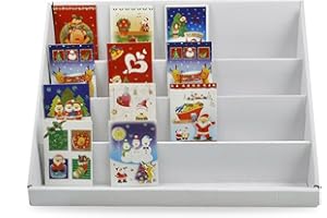 NONE MANUFACTUER 2PCS Cardboard Display Stands 38x22x20CM Kids Bookshelf 4 Tier Storage Stands White Pre-assembled Retail Display Rack for Toys Books