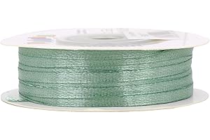 Satinband 3mm x 50m Rolle - FARBAUSWAHL in 3/6/12/18/25/38/50/75/100mm - farbecht & waschbar - Schleifenband für Hochzeit - Geschenkband zum Verpacken Dekorieren Basteln - Eukalyptus 509