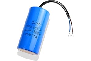 Iruihoo CD60 350uf Condensateur 450V AC 50/60HZ,Condensateur de démarrage, condensateur électrique, condensateur de démarrage de moteur, avec câble, pour réfrigérateur, moteur électrique