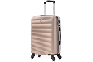 CELIMS - Valise Cabine Voyage Approuvée par 100+ Compagnies Aériennes | Légère et Rigide | Valise Cabine 55x35x25 | Valise Enfant | Bagages Cabine | ABS à 4 roulettes | Champagne