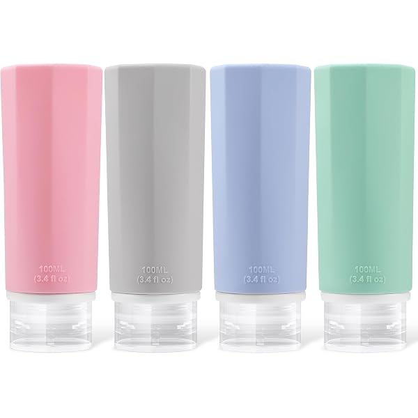 YEALIFE Reiseflaschen Set – 4 Stück, Auslaufsicher, TSA-zugelassen, BPA-frei, Aus Silikon Für Shampoo & Lotion