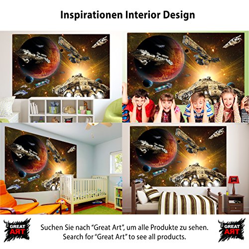 Fototapete Raumschiffe im Weltall Wand-dekoration – Wandbild Spaceships Poster-Motiv by GREAT ART (210 x 140 cm) - 4