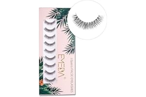 ‎EMEDA 10 par naturalnych sztucznych rzęs 3D Sztuczne rzęsy 100% ręcznie robione krótkie miękkie rzęsy wielokrotnego użytku Transparent Strip Lashes Naturalnie wyglądające rzęsy EMEDA (002)