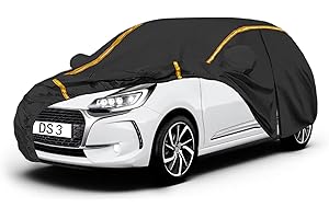RONGESAEFS Bâche Voiture Étanche pour Citroen DS3(2009-2022) Housse de Protection Voiture Exterieur,Résistant à la Neige par Tous Les Temps, Coupe-Vent,Durable, et résistante aux Rayures