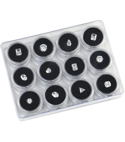 thumbnail image 2 of PH PandaHall 35pcs White Gemstone Display Box, Acrylic Small Loose Diamond Cases 1.2inch Square Transparent Jewelry Box With Lid Foam Stone Storage Container For Collectibles Crystal Small Items: Boxes 2 of 12
