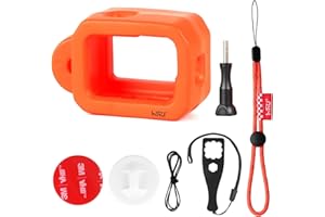 HSU Custodia Galleggiante per GoPro Hero 12/11/10/9, Accessorio per Custodia Galleggiante per Sport Acquatici Surf Nuoto Immersioni (Arancione)
