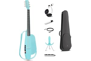 YAXUN MUSICAL Acoustic Electric Carbon Fiber Guitar - NEXG 2 Blue 38 Inch Smart Electric Guitar for Adults with 50W Wireless Speaker Microphone Hi-Fi Earphones Footswitch Strap Charger and Gig Bag