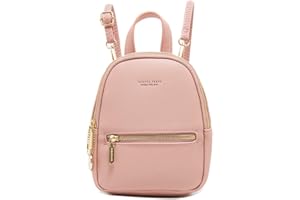 Katech Petit Sac à Dos Femme, Cuir PU Mini Sac à Dos pour Femme Portefeuilles Backpack, Petit Sac à Main pour Ados Filles Dames Femmes (Rose)