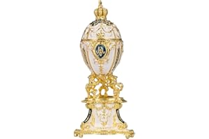 danila-souvenirs Huevo al estilo Fabergé Real Danés (Jubileo Danés) / caja de joya con leones 9 cm azul