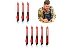 LITENGO 8Pcs Utility Knife Set - Snap-Off Retractable Box Cutter with Sharp Blades, Lightweight & Durable for Home, Office, Warehouse, Crafting, and Carpet Cutting - Safety Lock & Ergonomic Grip