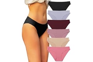 FINETOO 6 Pezzi Slip Senza Cuciture Donna Pantaloni a Vita Bassa Mutande Invisibili Biancheria Intima Sexy Biancheria Intima Comoda Mutandine Bikini Confezione Multipla