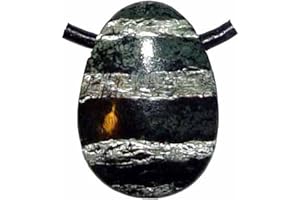 JANNI-SHOP-ANHÄNGER Silberauge / Serpentin gebohrt als Anhänger schöne Farbe und Maserung ca. 25 x20x12 mm.(3731)