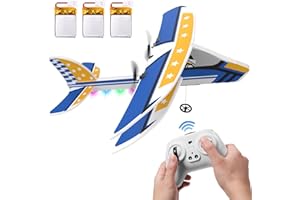 DEERC RC Flugzeug, 2,4 GHz ferngesteuertes Flugzeug mit 3 Batterien und 6-Achsen-Gyro-Stabilisator, 2-Kanal-RTF-RC-Segelflugzeugspielzeug für Anfänger, Kinder, Erwachsene