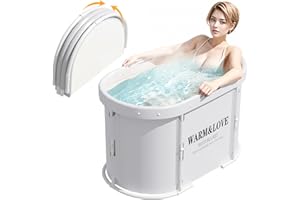 MYGIIVOVO Portable Foldable Bathtub, Soaking Bathtub for Hot Shower and Ice Bath, Sauna Bath Tub for Adults (94L x 55W x 56H cm)