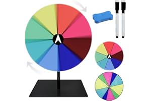 GYHWOFUL 2 Stück Glücksrad 20cm - Glücksrad mit gleicher und ungleicher Teilung, Glücksrad zum Drehen mit Markierstift, Zum Selbstgestalten Gluecksrad, Drehrad für Wortspiele Karneval Party