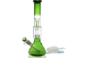 BONGBONGBONG Glass Bong Water Bongs for Smoking- Bong Bowl Accessories 14.5mm Height 31cm 460g Recycling Tornado Filter Glass Water Bong hookahs Oil Rig Bongs Send Cleaning Brush