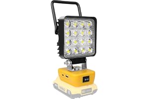 RIGIDON Bärbar LED-arbetslampa för Dewalt 18V/20V batteri 4 tum 48W | inget batteri, uppladdningsbart, 4200 lm, lågspänning, för utomhusklämbelysning, verkstad, garage, arbetsplats, bilreparation