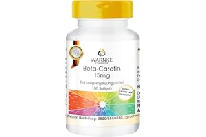 ‎WARNKE VITALSTOFFE Beta Carotin 15mg - 100 Softgels für 100 Tage, Carotinoid, Provitamin A | Warnke Vitalstoffe - Deutsche Apothekenqualität