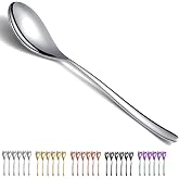 Kyraton Dinner Spoons Set of 6 8 Inch Stainless Steel Soup Spoon Cutlery Set Heavy Duty Easy Clean Dessert Spoon Dishwasher S
