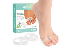 Welnove 12er-Pack Gel-Bunion-Korrektor mit Aloe-Extrakt, Zehentrenner zur Korrektur von Ballenzehen und zur Wiederherstellung der ursprünglichen Form der Zehen für Frauen und Männer