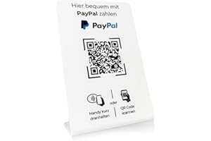 NEXIT Aufsteller/Schild für PayPal-Zahlung mit QR-Code und NFC (16,5 x 10,5 cm) - weiß