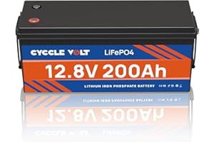 CYCCLEVOLT Batteria LiFePO4 a ciclo profondo 12V 200Ah, CYCCLE VOLT Batteria Litio 200Ah da oltre 5000 cicli con BMS, perfetta per camper, motori da pesca alla traina, accumulo di energia domestica