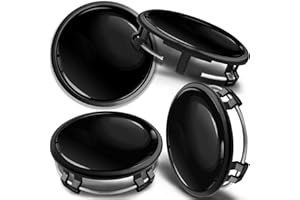 SkinoEu 4 x 75mm Wheel Centre Alloy Hub Center Caps Compatible for Part Numbers B66470207 / B66470200 Hubcaps Black Gloss CM 4